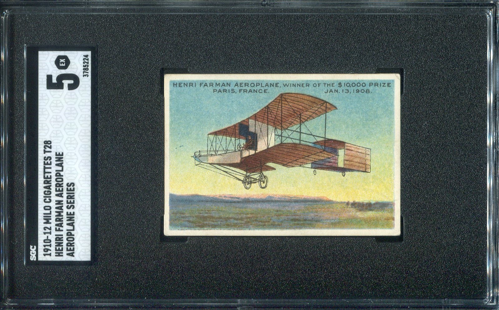 1910-1912 T28 Aeroplane Series Farman Aeroplane Milo Cigarettes SGC 5