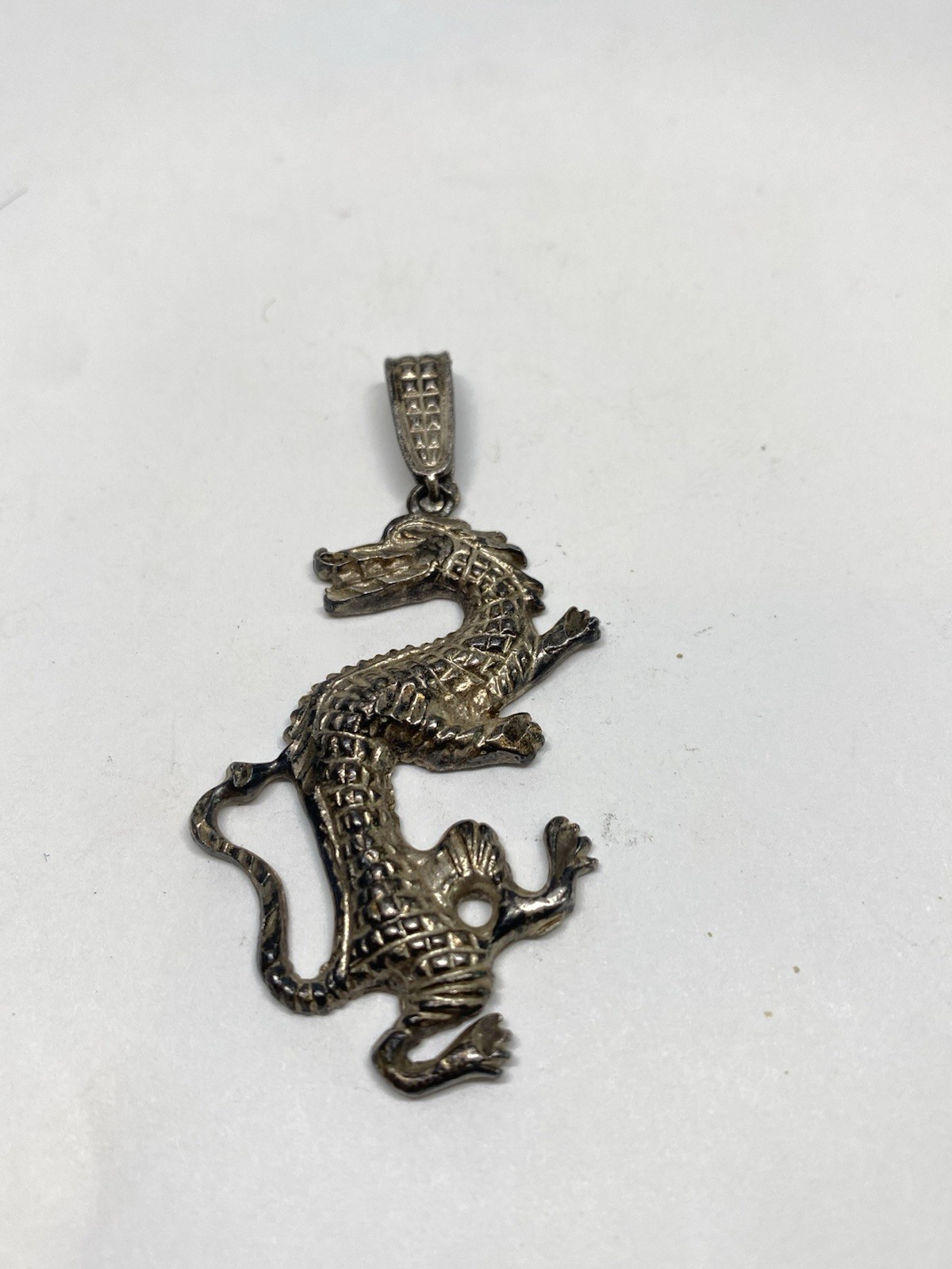 8g 925 STERLING SILVER 3D DRAGON PENDANT HIGH QUALITY SCALES VINTAGE