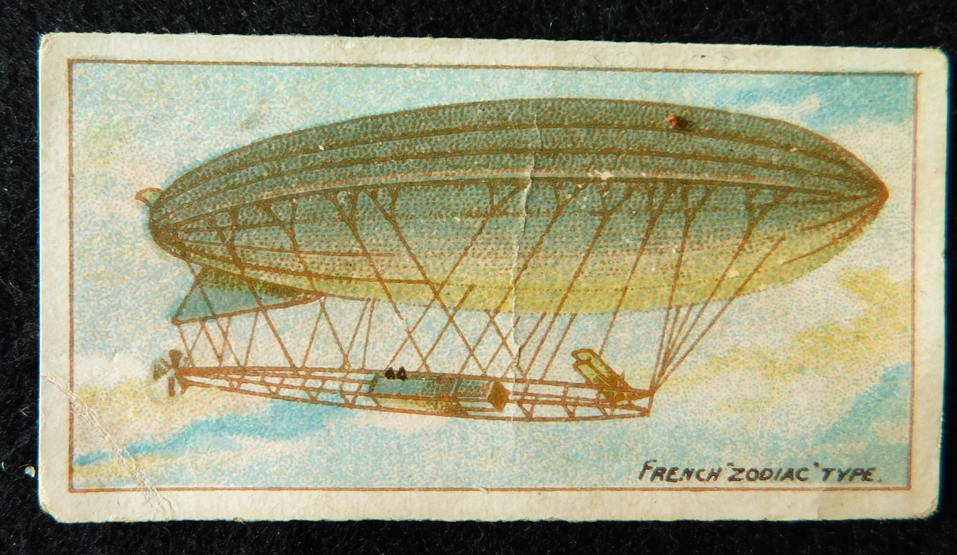 1910 Wills Aust. Capstan Cigarette Card Aviation Diff Back #19 French Zodiac 1910 Wills Aust. Capstan Cigarette Card Aviation Diff Back #19 French Zodiac