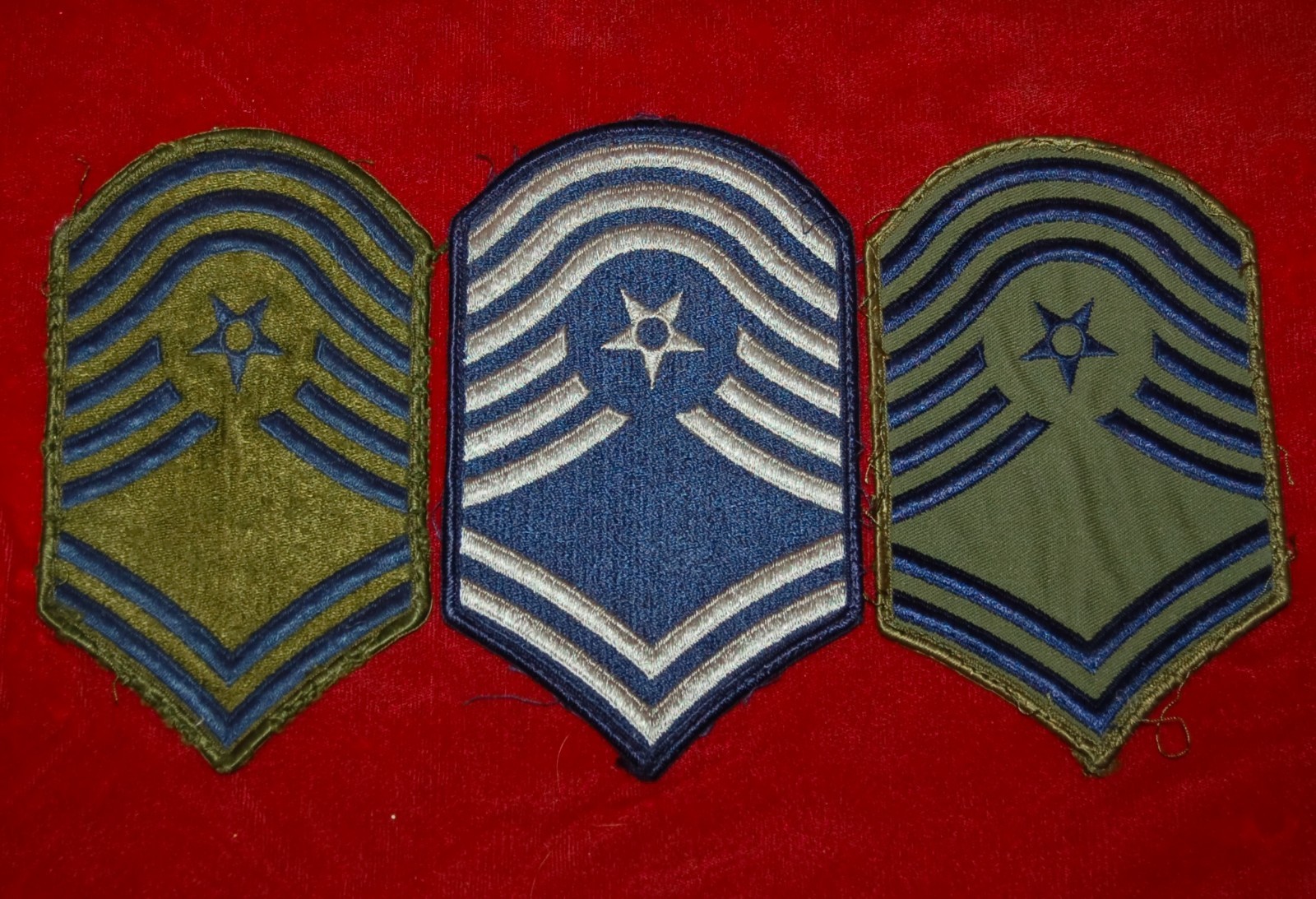 VINTAGE Militaria Collectibles U.S. Air Force Insignia Chevrons Lot of 3