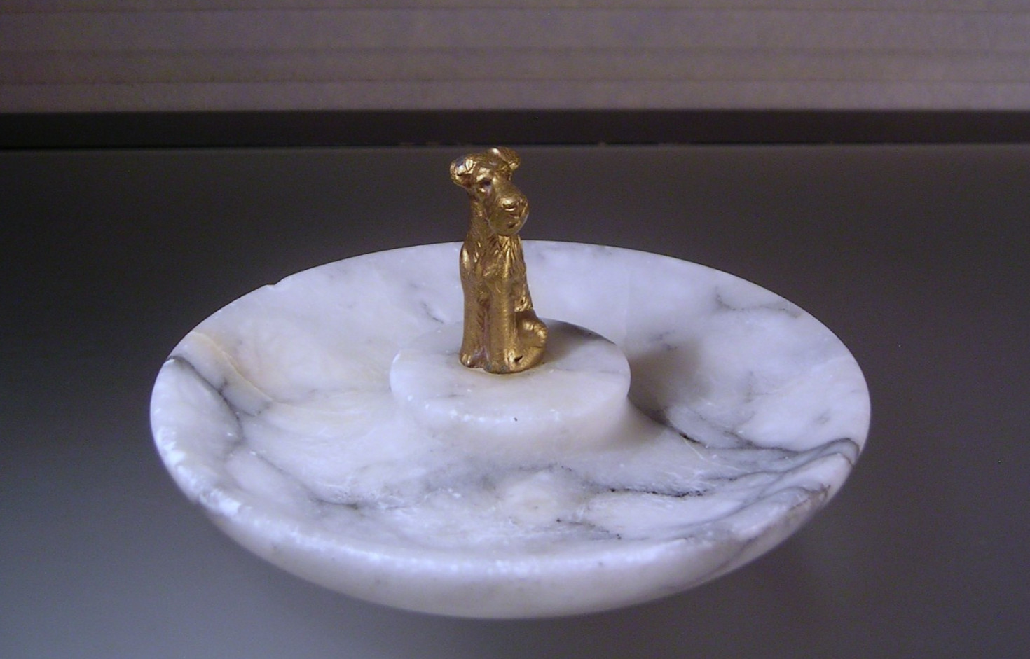 Vintage Italian Art Deco Trinket Dish Terrier Dog