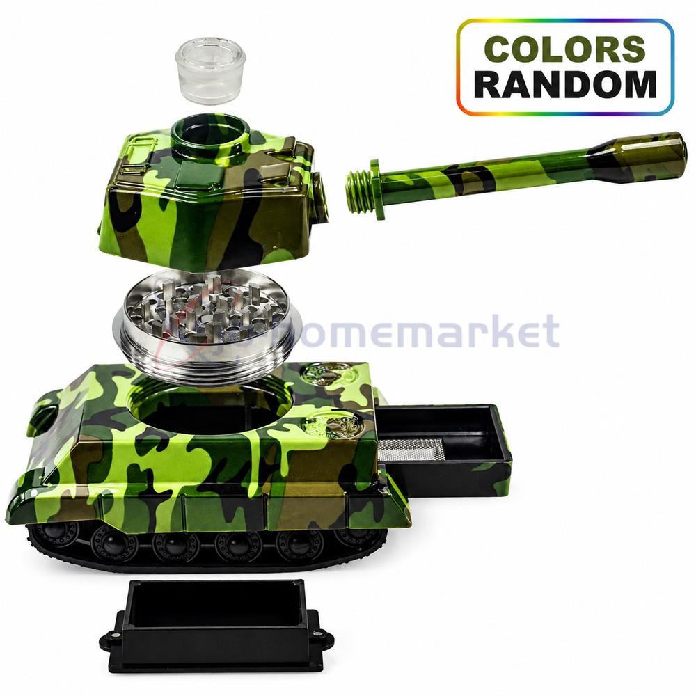 Tank Shape Camo 4 Piece Spice Grinder 4.72in Zinc Alloy Manual Portable Grinder