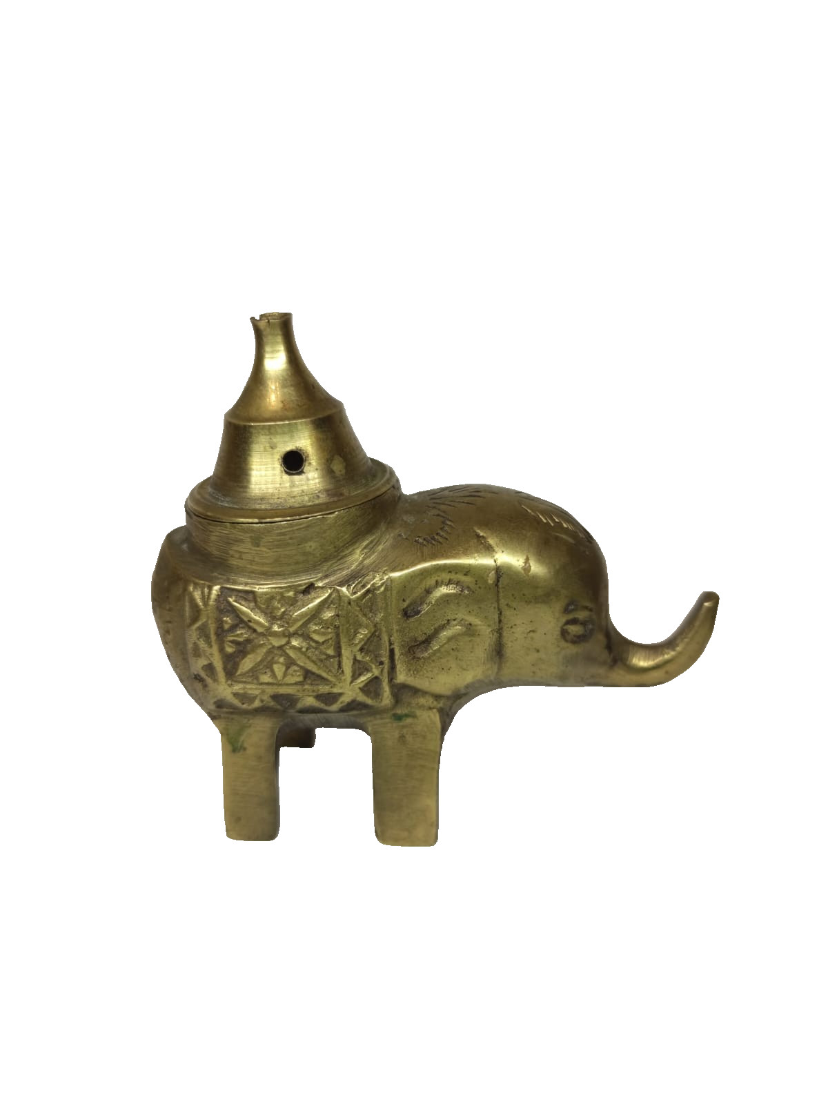 Exquisite Vintage Brass Elephant Incense Burner - Classic Oriental Art Decor