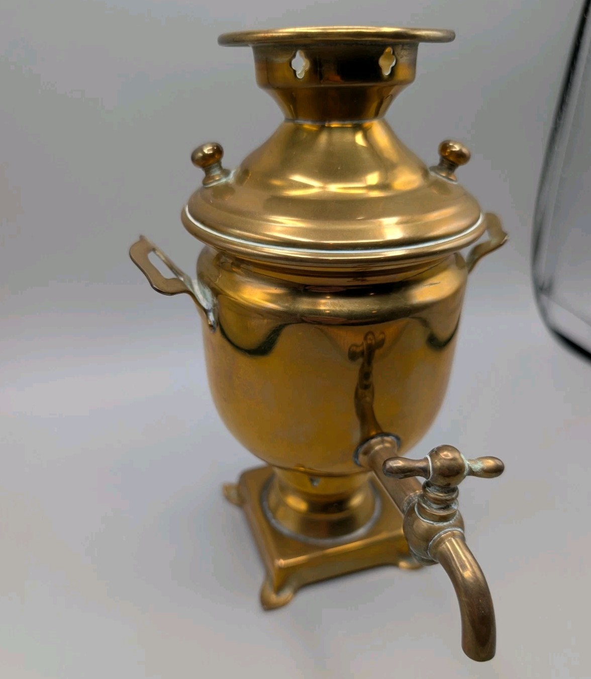 Antique Vintage Brass Samovar Stamped Face Camel Russian Mini Tea Pot