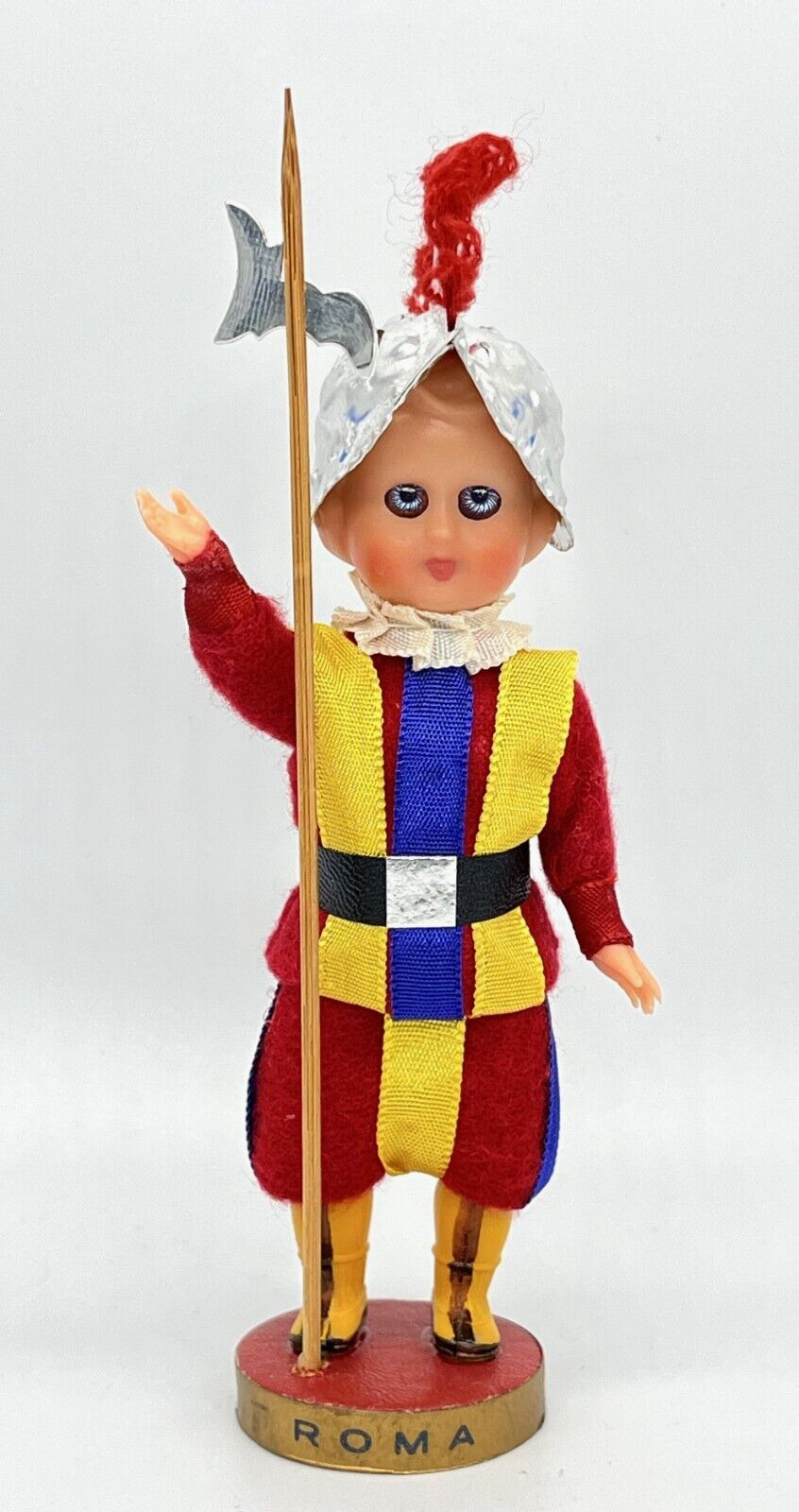 Vintage Vatican Roma Guard Soldier Doll Celluloid Eyes Open Close 6\