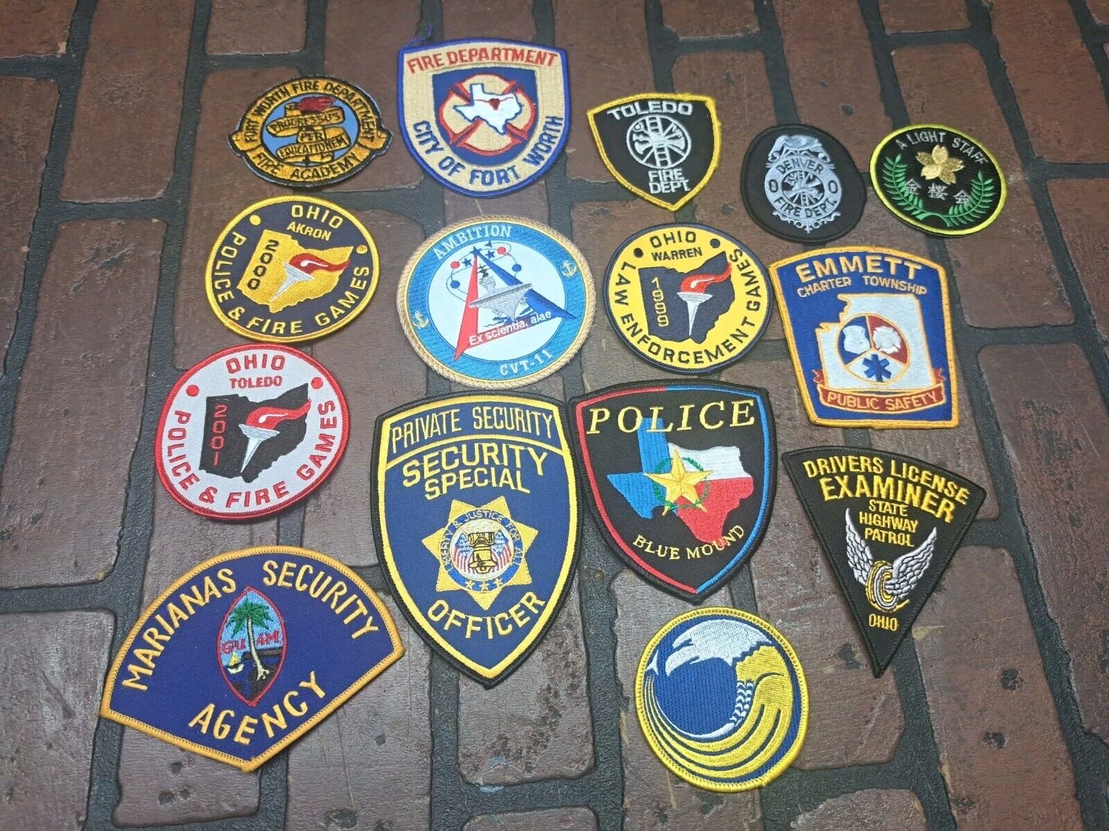 Vintage Police Fire Department Military Patch Lot Of 15