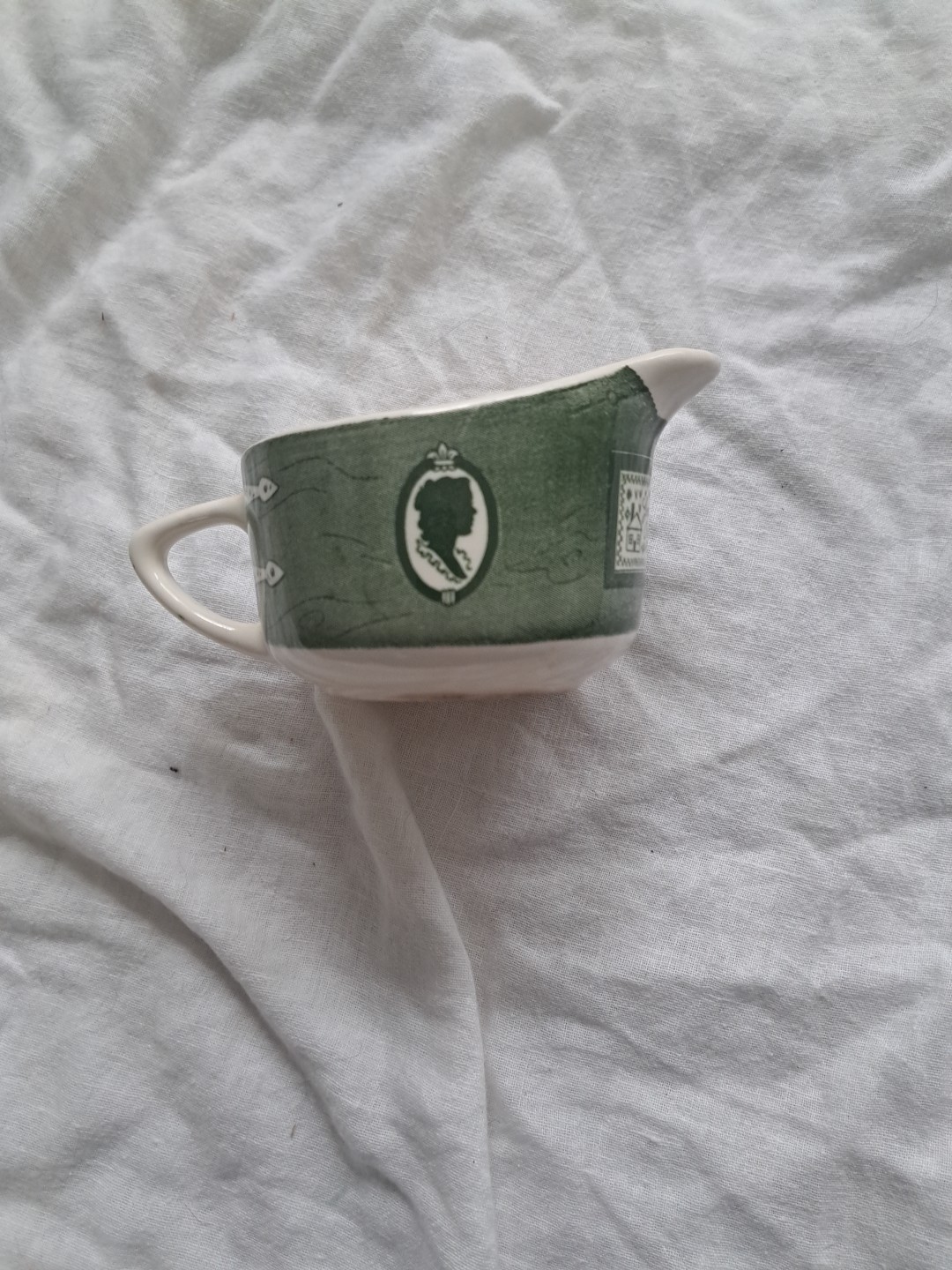 Royal China Vintage Creamer Green Colonial Homestead, 4\