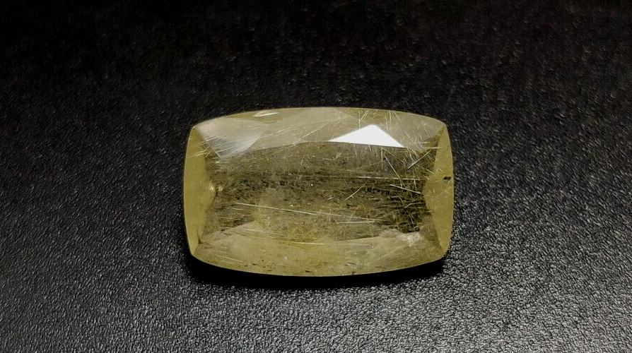 8.30 Ct Natural Rutilatd Quartz Gemstone 17.4X11X6mm Cushion Faceted Cut W21