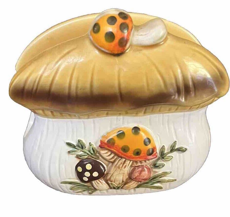 Vtg 1977 Sears Roebuck Merry Mushroom Collection Ceramic Napkin Holder JAPAN EUC
