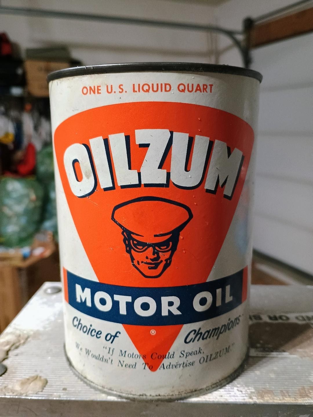 Oilzum Motor Oil Advertising Can Original 1960s @ 70s Collectible Full unopened.