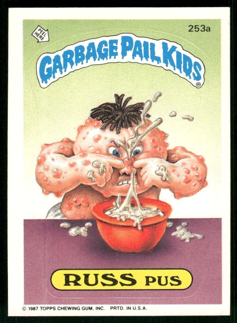 1985 Garbage Pail Kids Topps Series 7 #253a Russ Puss