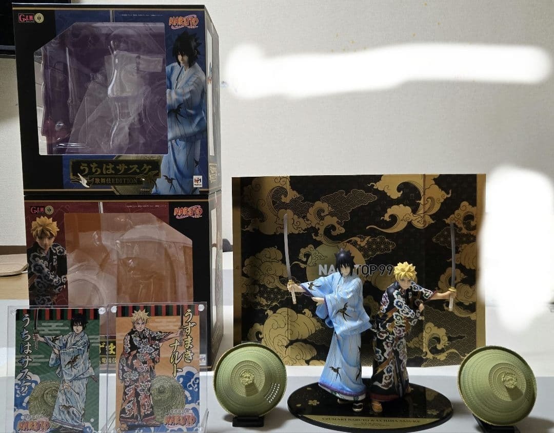 MegaHouse GEM NARUTO & Sasuke Kabuki Edition SET Figure Box + NARUTOP99 Board
