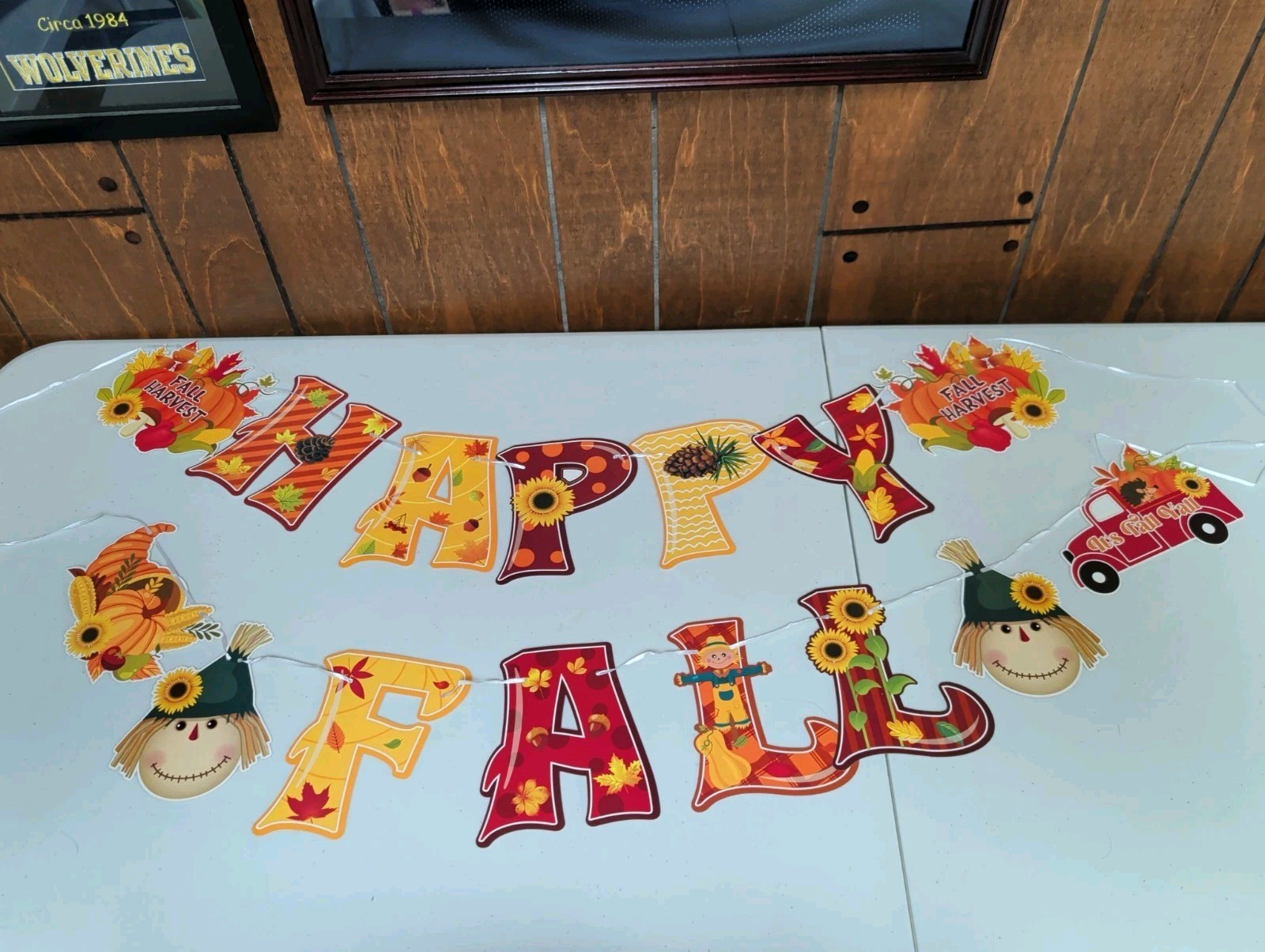 New Happy Fall 2 Piece Banner/Garland 