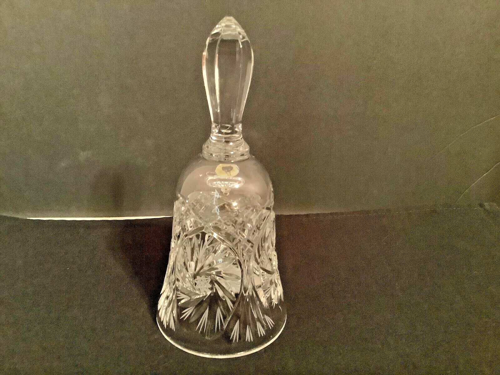 Vintage Cut Crystal Glass Dinner Bell Pinwheel & Star Pattern