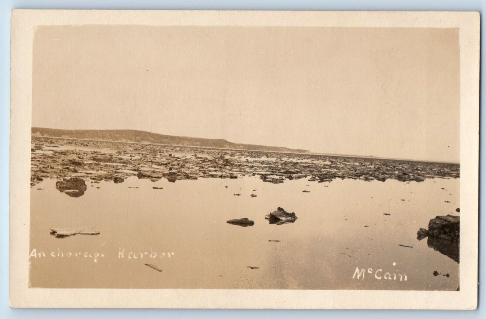 Alaska AK Postcard RPPC Photo View Of Anchorage Harbor McCain c1910\'s Antique