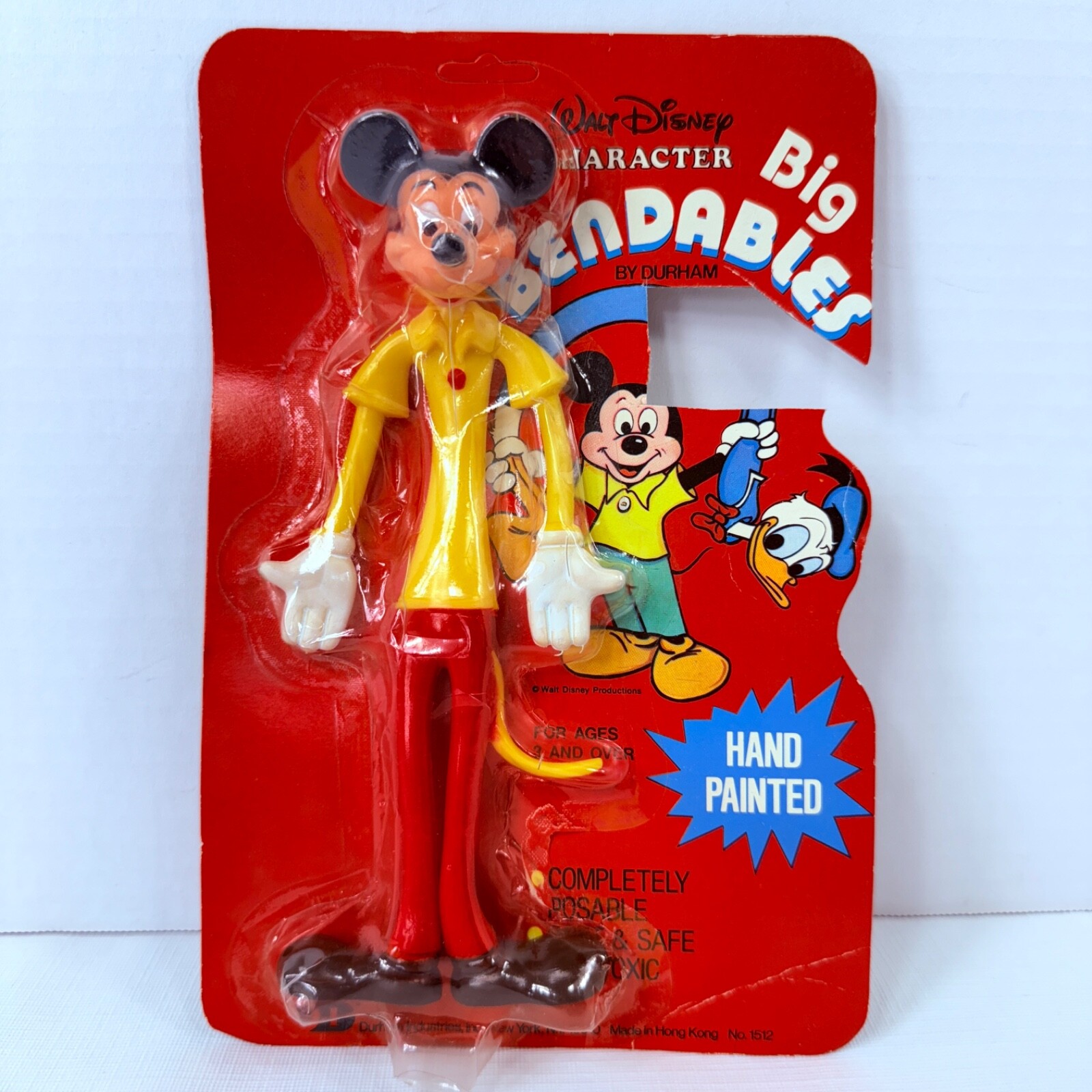 Vintage Walt Disney Big Bendables Mickey Mouse Posable Figure Damaged Packaging