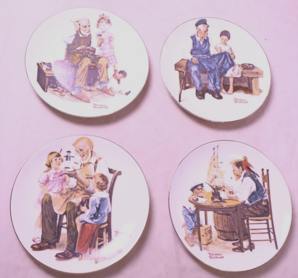 Norman Rockwell Four Beloved Classics – Complete 1982 Collector Plate Set of 4