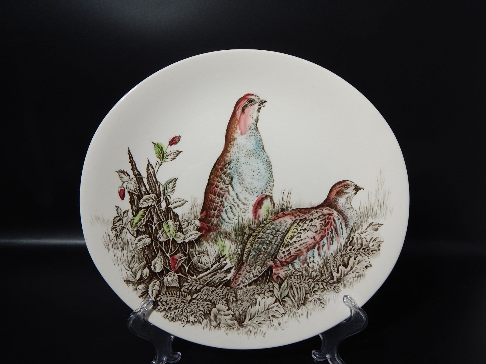 Vintage Oval Plate Johnson Bros Game Birds Partridge