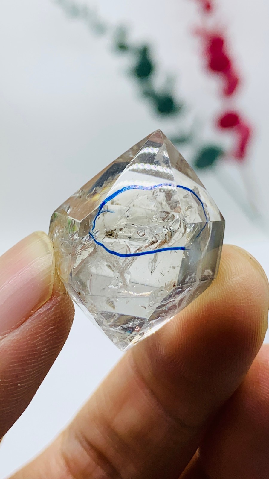Rare Herkimer Diamond Crystal Cluster Gem enhydro+moving Water Droplets 12G