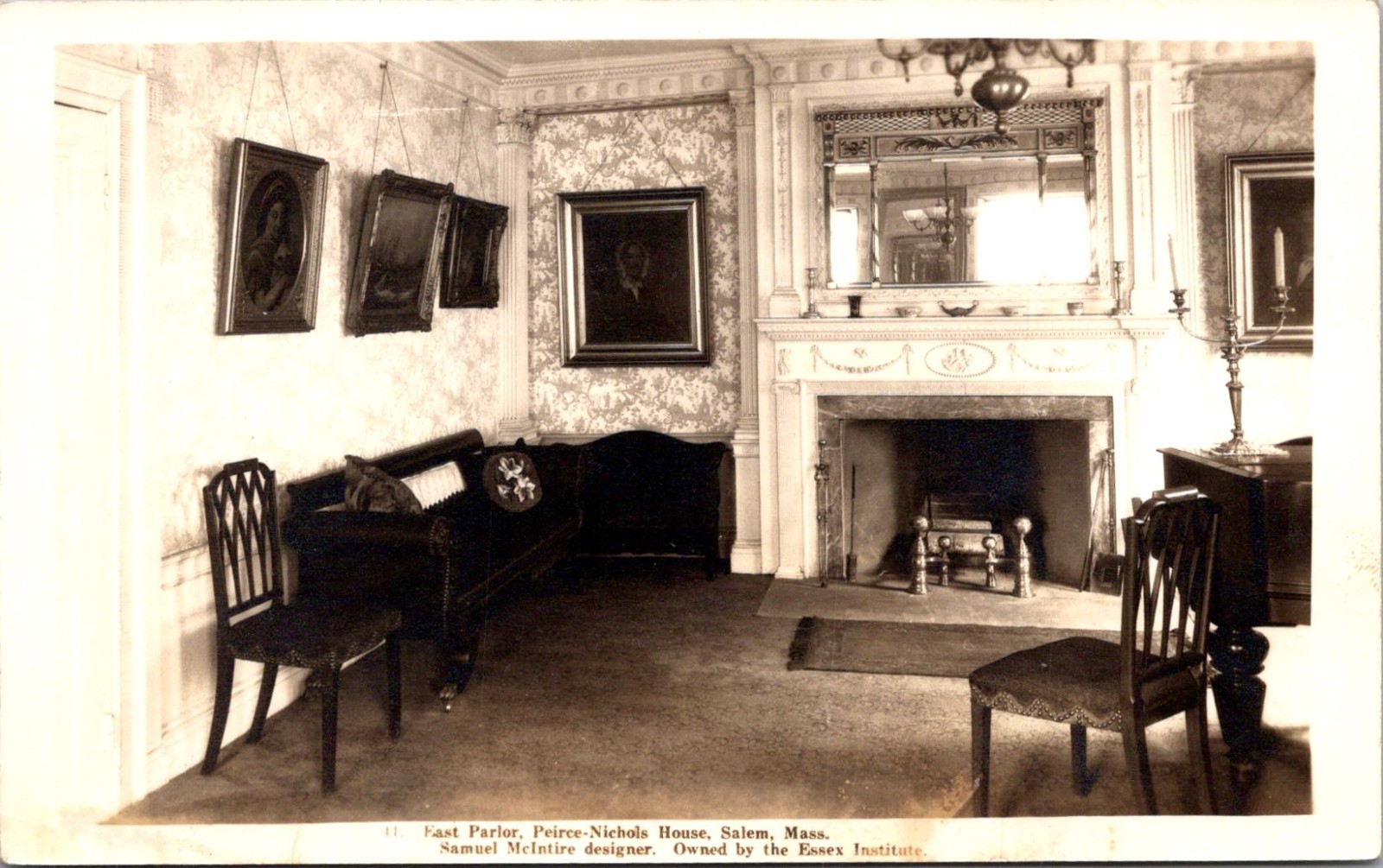 East Parlor Peirce-Nichols House Salem MA Vintage Postcard TP15-2