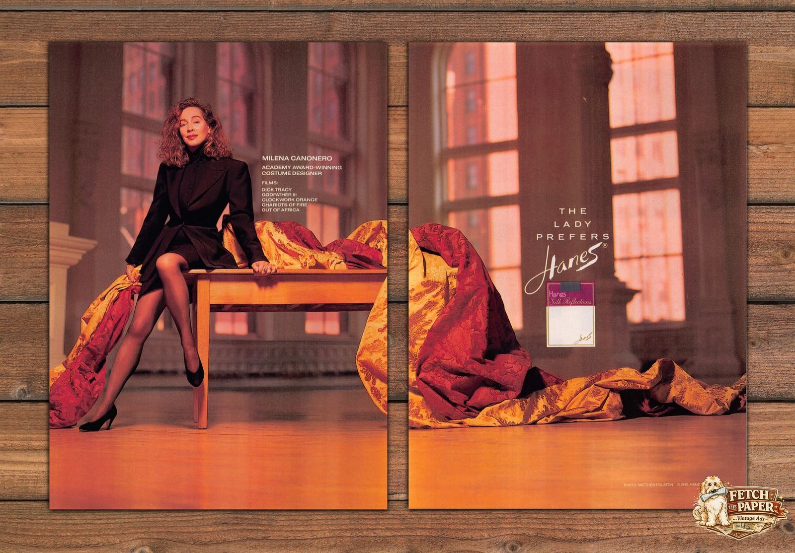 Hanes Milena Canonero Costume Designer Print Ad 1991 1990s (2 pg)
