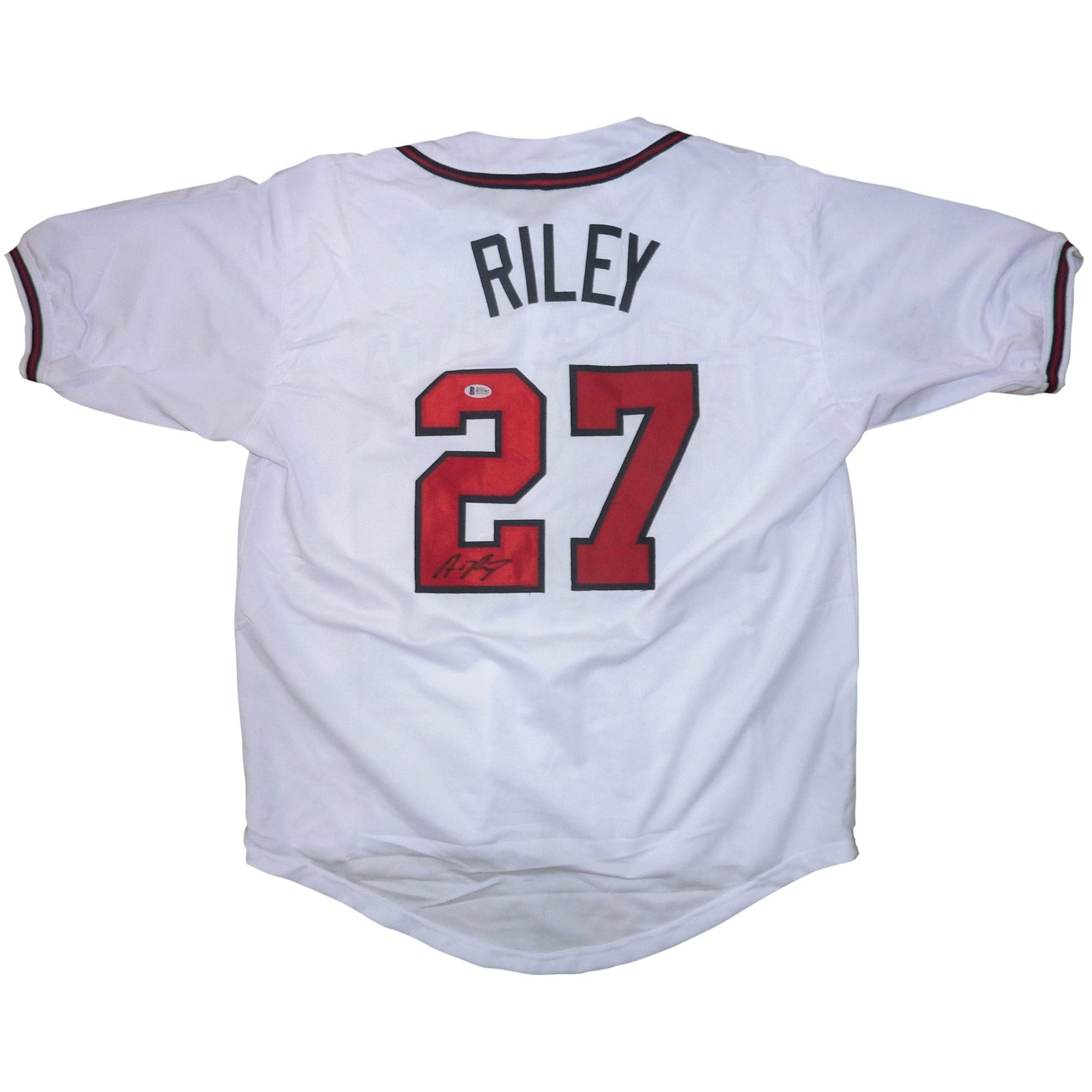 Austin Riley Autographed Atlanta (White #27) Custom Jersey - Beckett Austin Riley Autographed Atlanta (White #27) Custom Jersey - Beckett