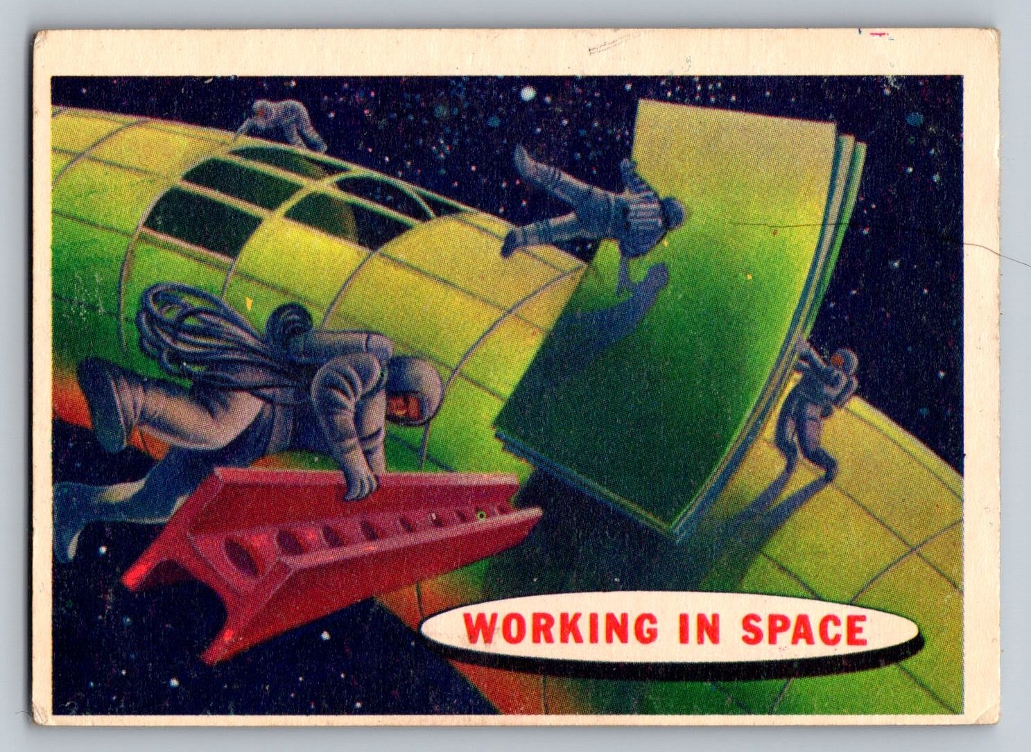 1957 Topps Target: Moon Trading Card # 52 Working in Space
