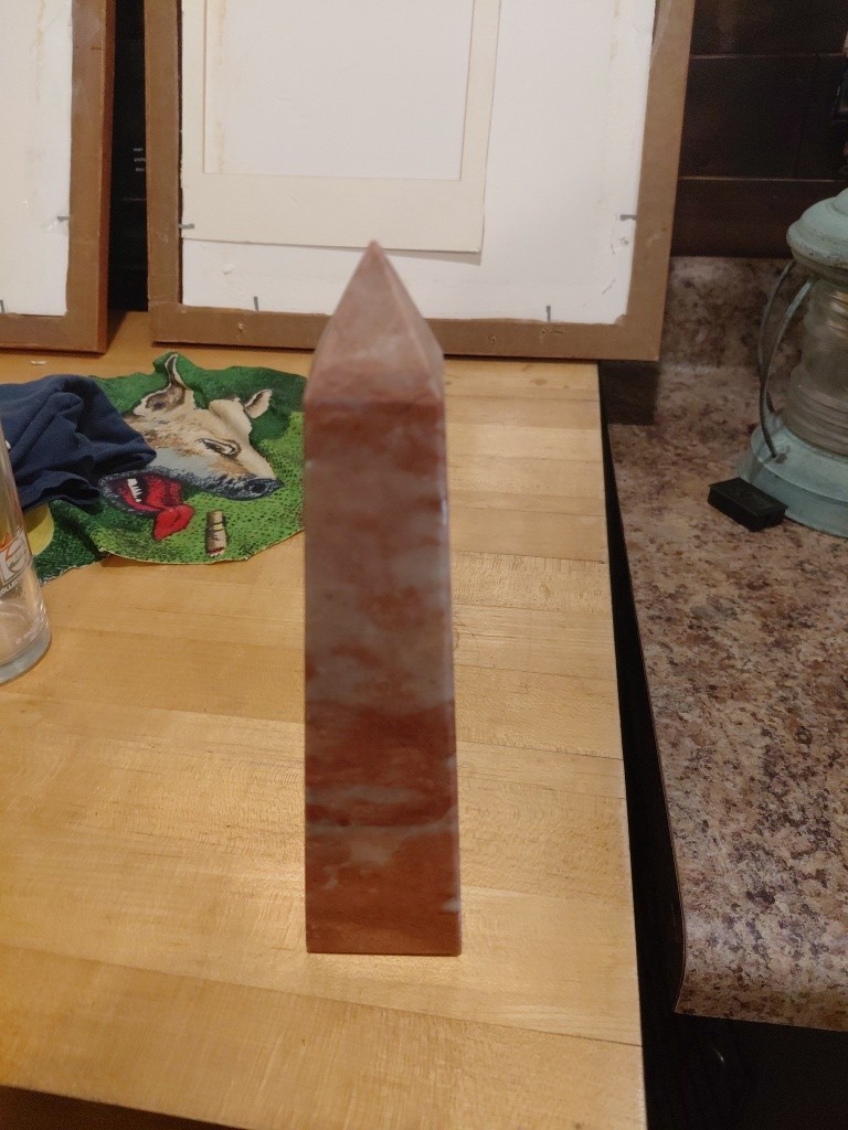 Vintage Pink Marble Obelisk Tower