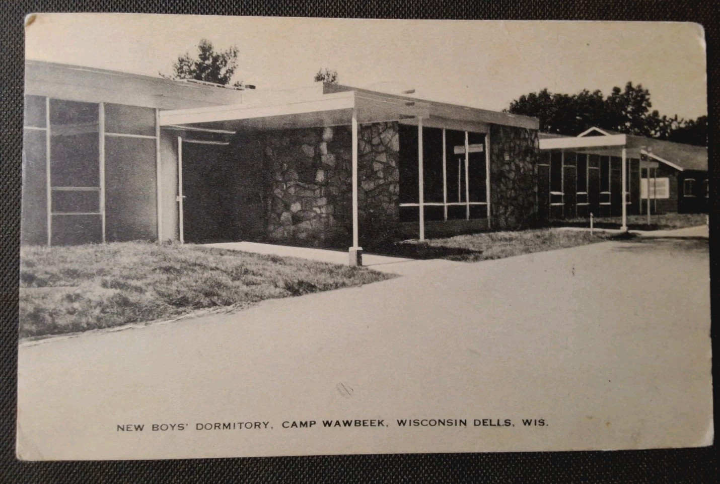 New Boy\'s Dormitory Camp Wawbeek Wisconsin Dells WI Postcard 1956 Postcard PC