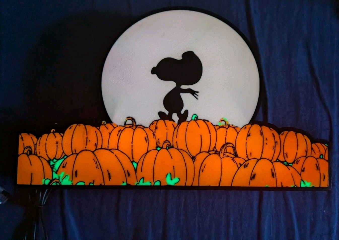 The Great Pumpkin Charlie Brown Snoopy Halloween Decoration Light Box