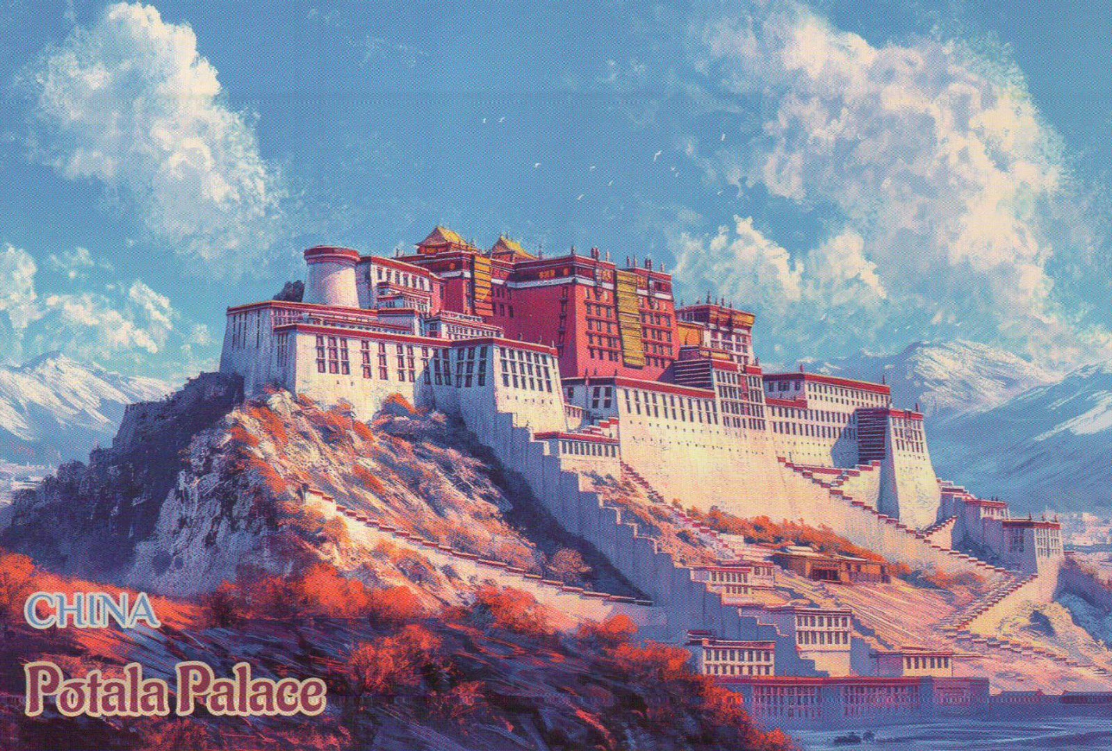 Potala Palace Lhasa Tibet China Asia Once Dalai Lama Residence - Modern Postcard