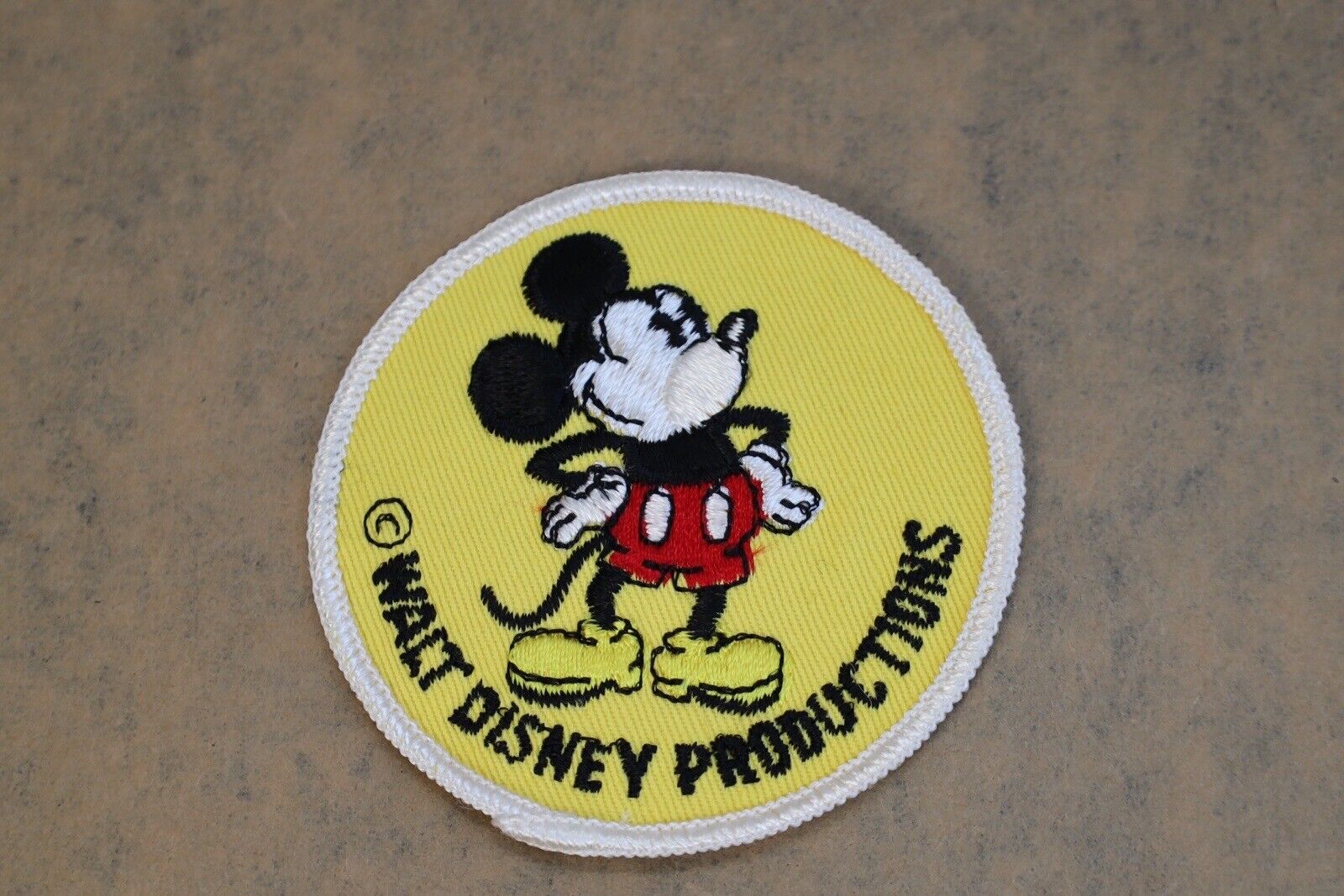 Disneyland 1970's Vintage Sew On Embroidered Mickey Mouse Patch Collectible