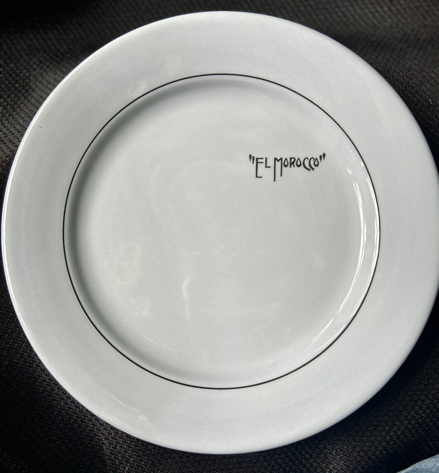 Vintage “El Morocco” Nightclub 9.5” Blue Dinner Plate - Lune Ware Buffalo China