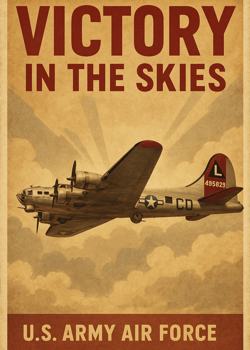 Boeing B-17 Painting Style Print Card 5x7