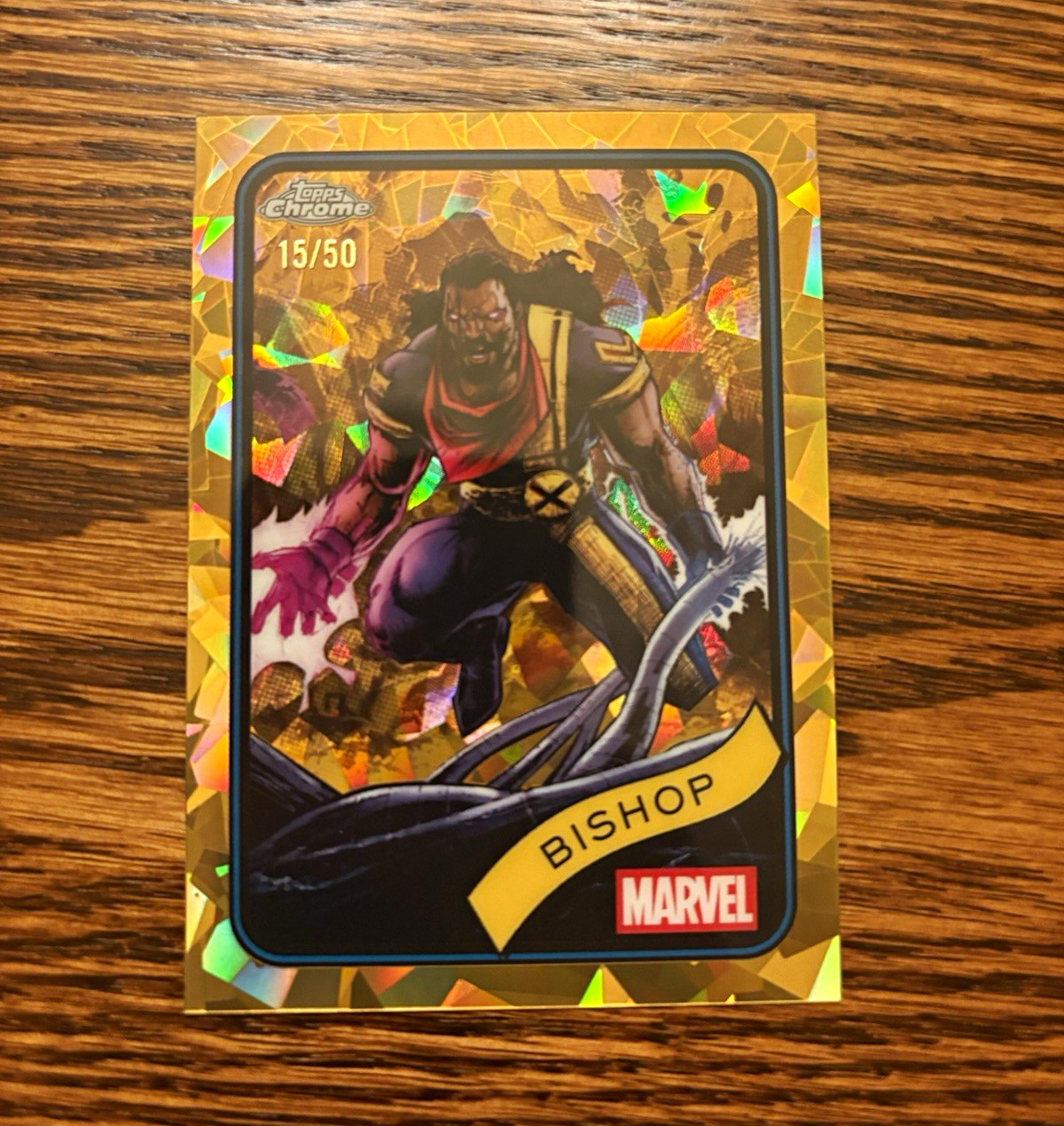 Topps 2025 Topps Chrome Marvel X-Men Bishop #197 Gold Parallel 15/50 Topps 2025 Topps Chrome Marvel X-Men Bishop #197 Gold Parallel 15/50