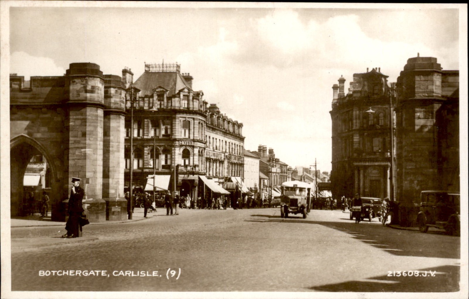 Carlisle England Street Scene Valentine\'s c1900s-20s Real Photo Vintage Postcard