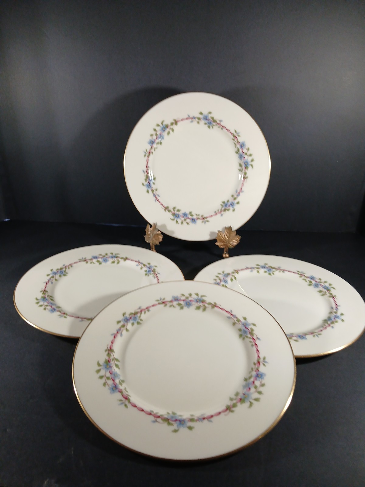 VTG Lenox Belvidere Bone China 4 Salad Plates 8.25” Made USA Excellent