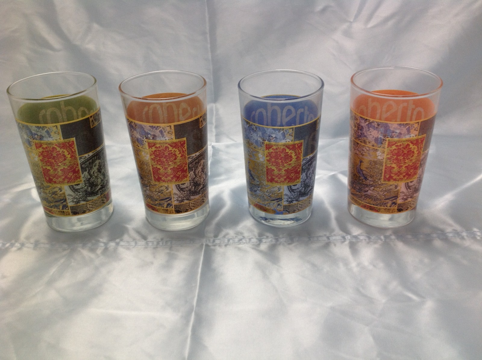 Roberto Cavalli Home Set of 4 Drinking Glass Cups in Neiman Marcus Box
