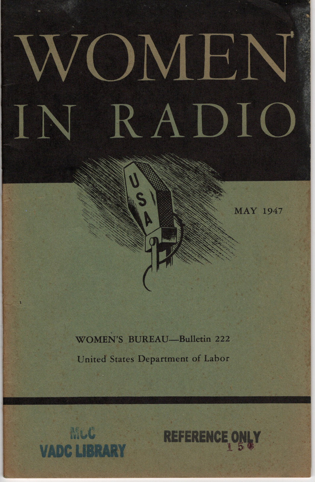 Vintage May 1947 Women in Radio, Women's Bureau Bulletin 222, U.S. Dept of Labor
