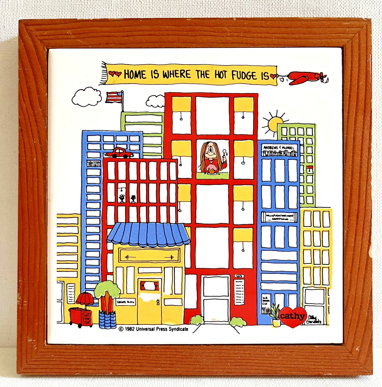 1982 Comic Cathy Guisewite Tile Wall Art George Good Universal Press Syndicate