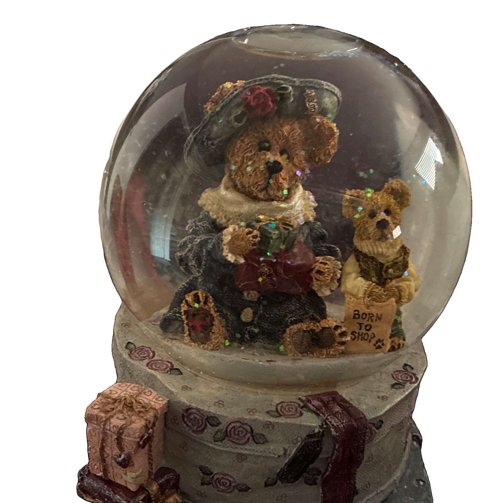 Original Handmade Boyds Bear and Friends Snow Globe  Grace With Johnathon