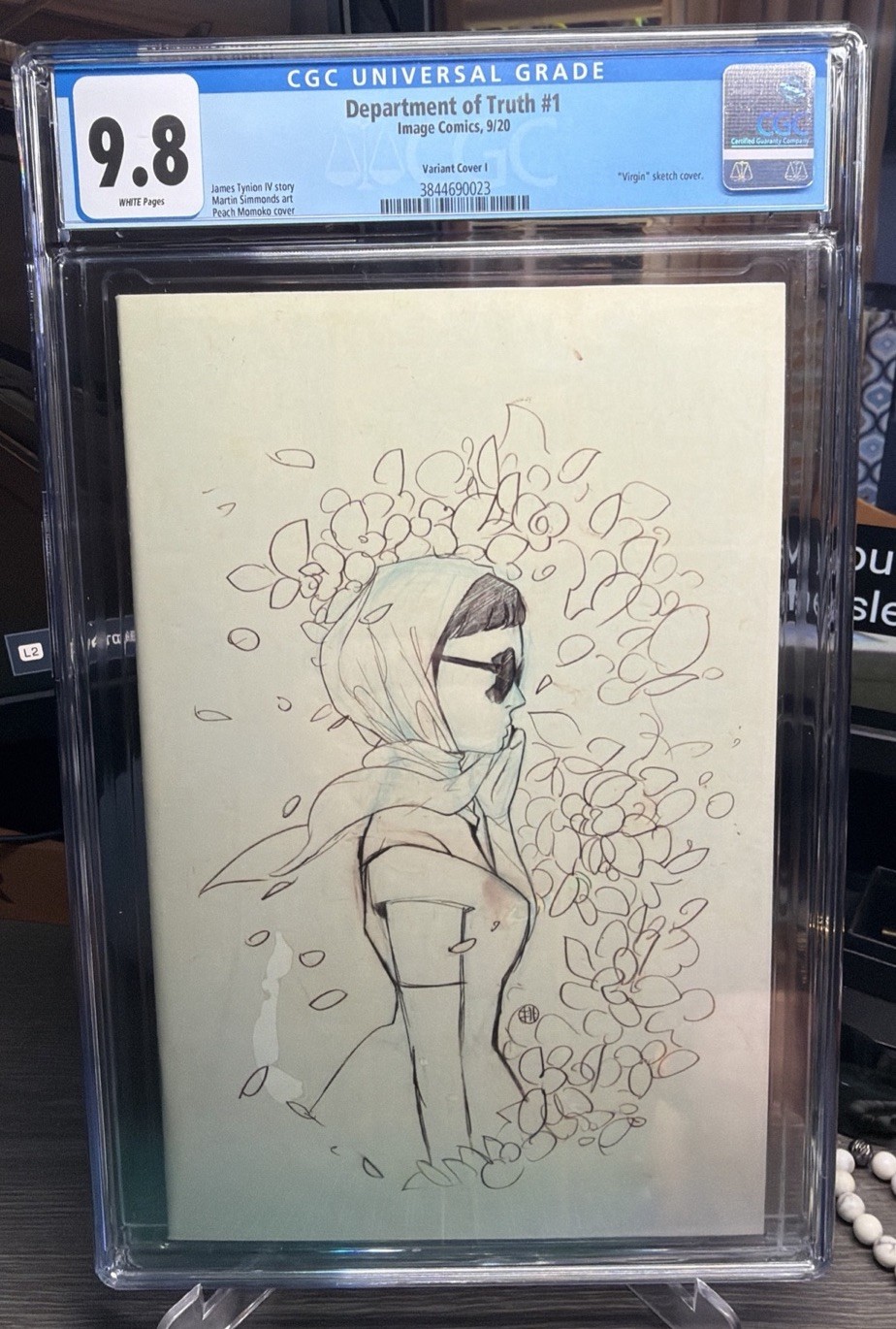 💫 CGC 9.8 Department of Truth #1 2020 Peach Momoko Sketch Black and White