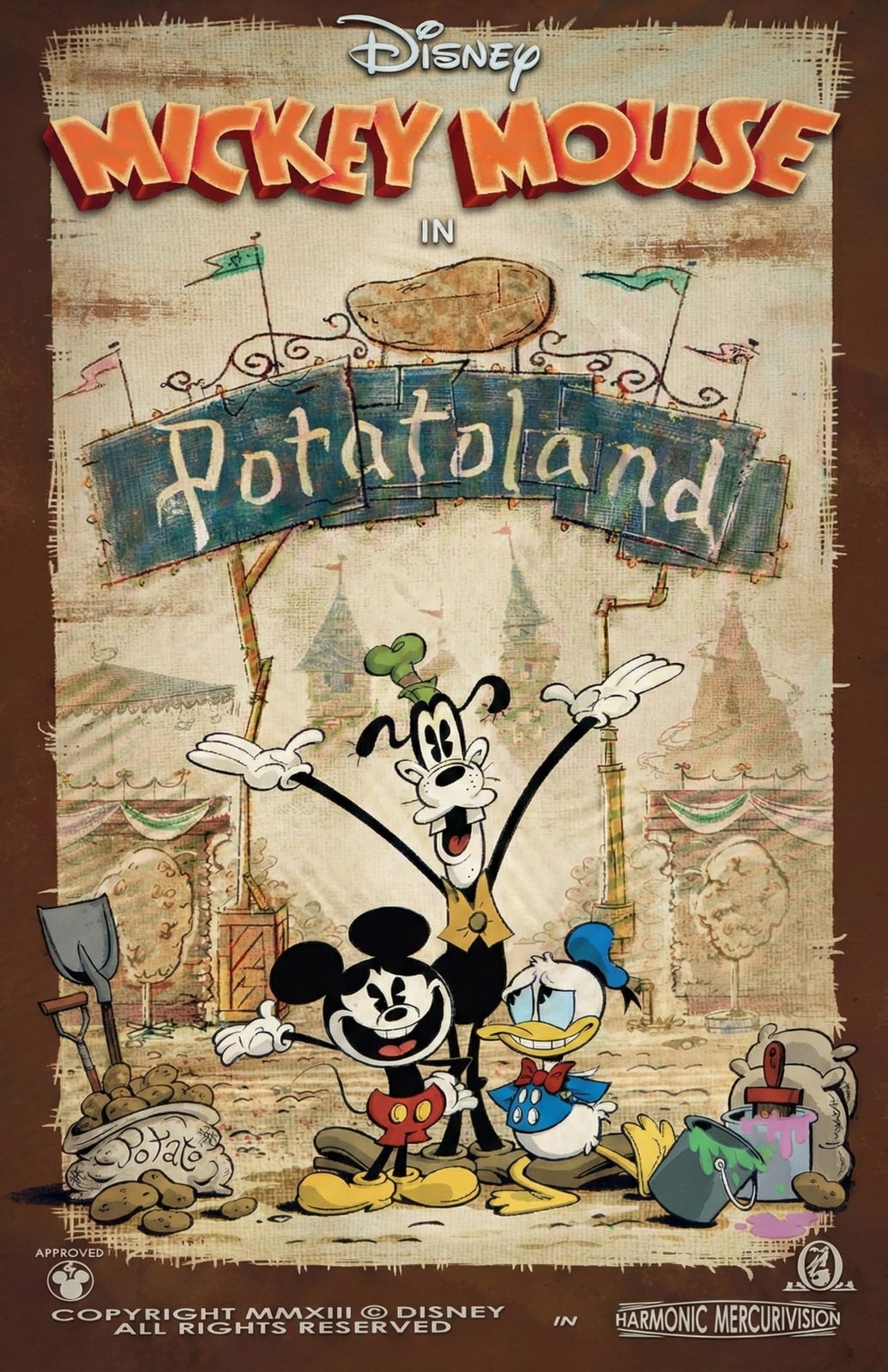 Potatoland Mickey Mouse Original Disney Poster Print Wall Art Home Decor Gift