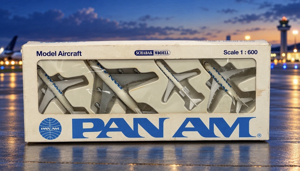 Schabak Pan Am Vintage Aircraft Models 1:600 Scale A300, A310, 727, 747 Set of 4