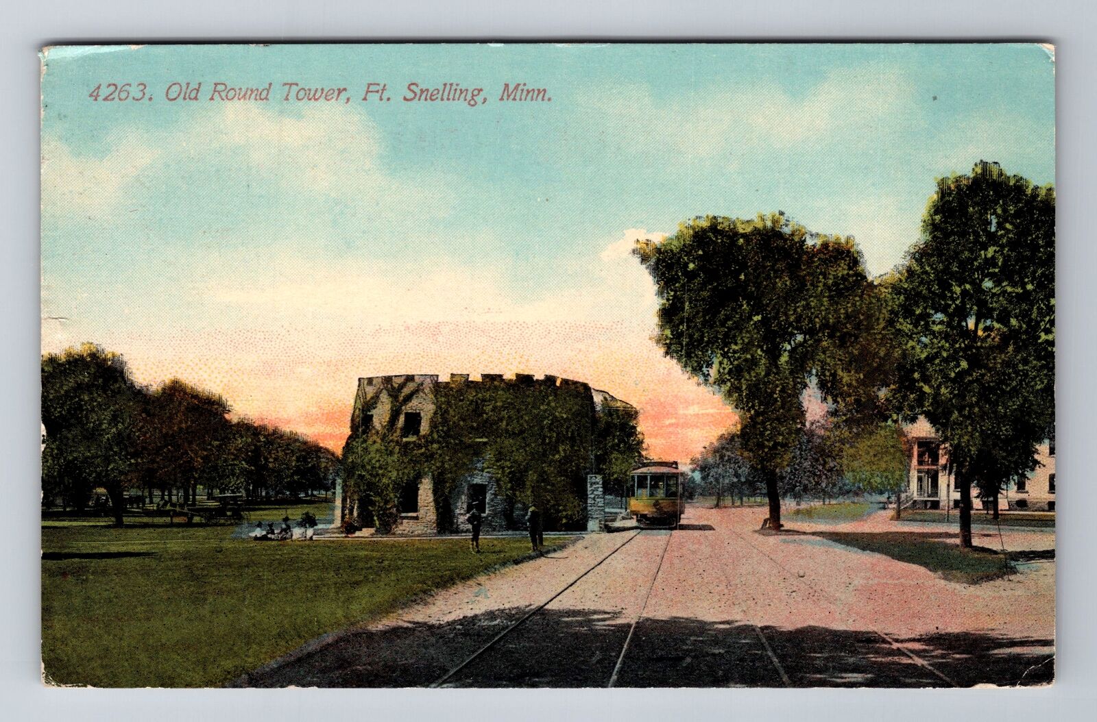 Fort Snelling MN-Minnesota, Old Round Tower, Antique, Vintage c1913 Postcard