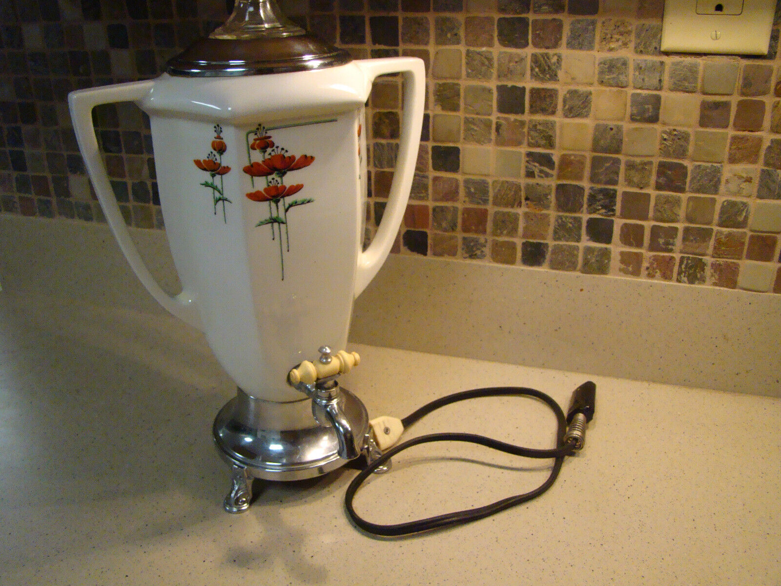 Vintage ROYAL ROCHESTER Porcelain Urn Coffee Percolator
