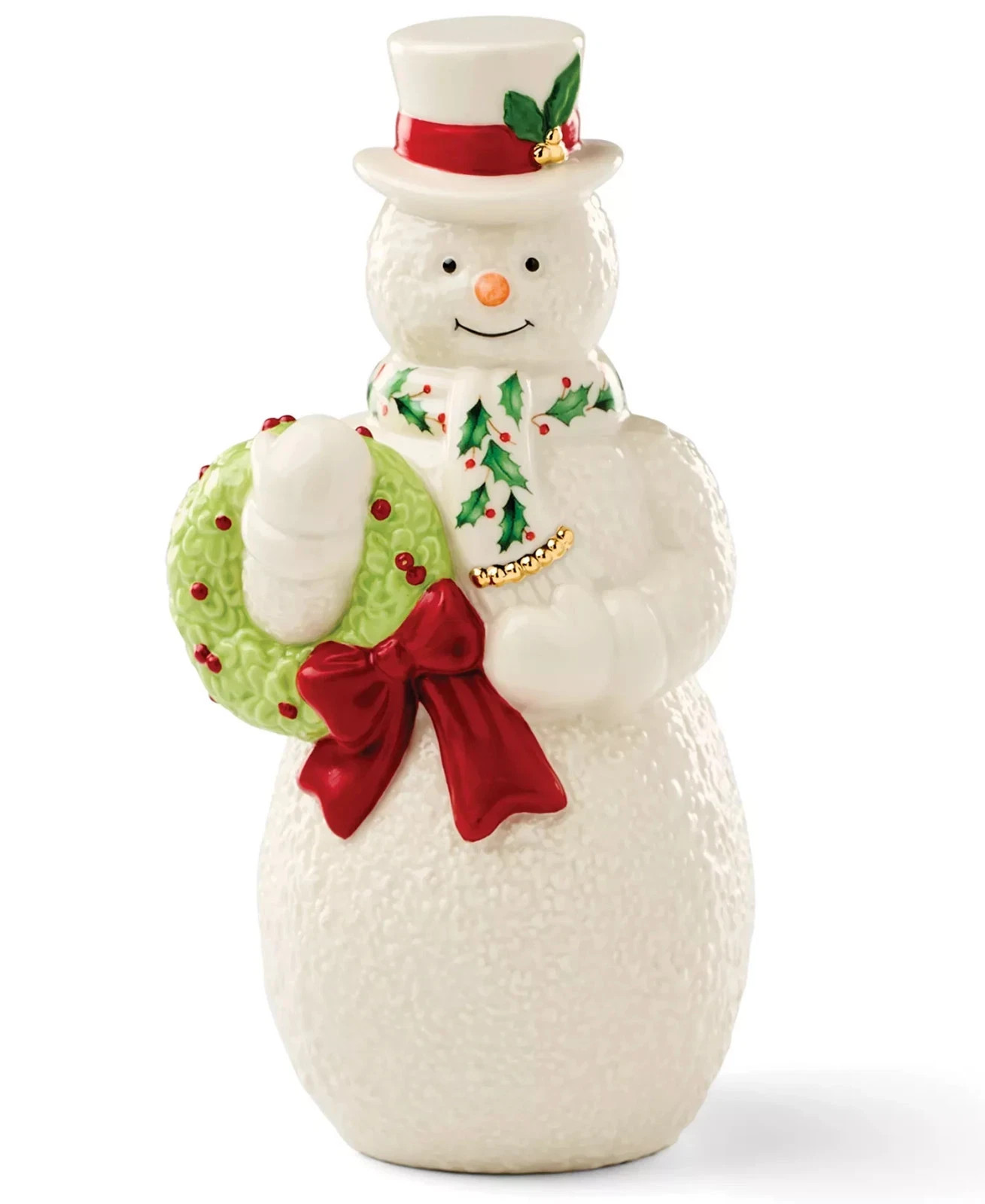 New Lenox 2025 Snowman with Wreath Figurine - Ivory  Created for Macy\'s