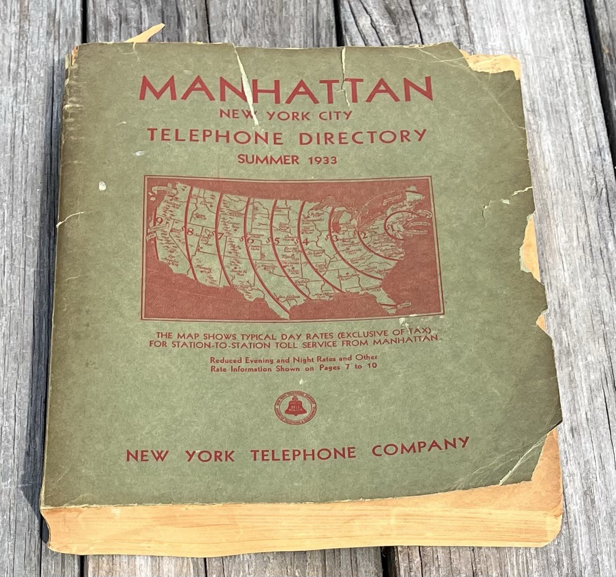 Summer 1933 MANHATTAN New York City NYC Telephone Directory Book Ephemera 30\'s