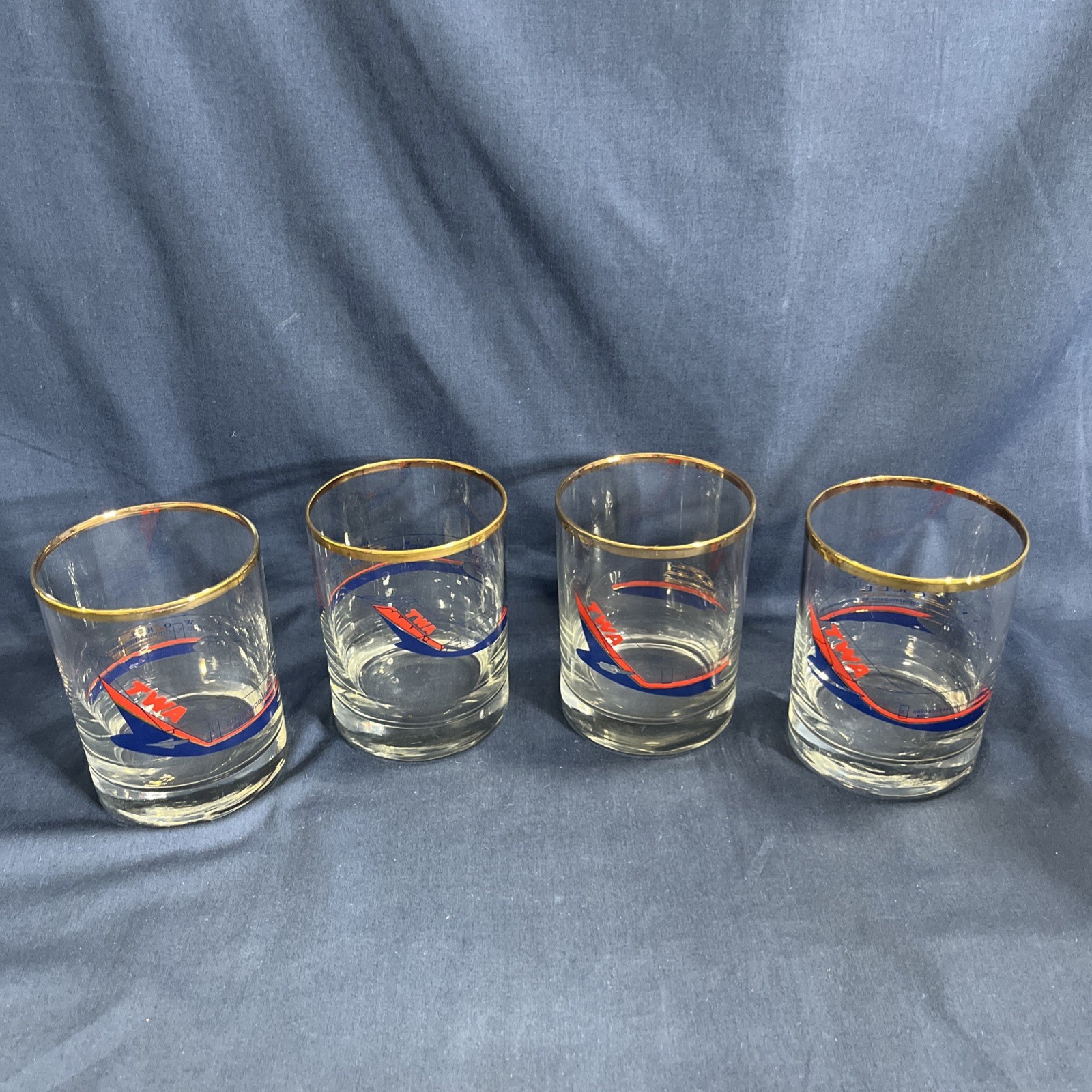 Vintage Trans World Airlines (TWA) whiskey tumbler