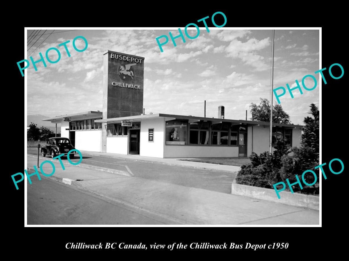 Chilliwack Bc Canada The Chilliwack Bus Depot c1950 Old Large Historic Photo Chilliwack Bc Canada The Chilliwack Bus Depot c1950 Old Large Historic Photo